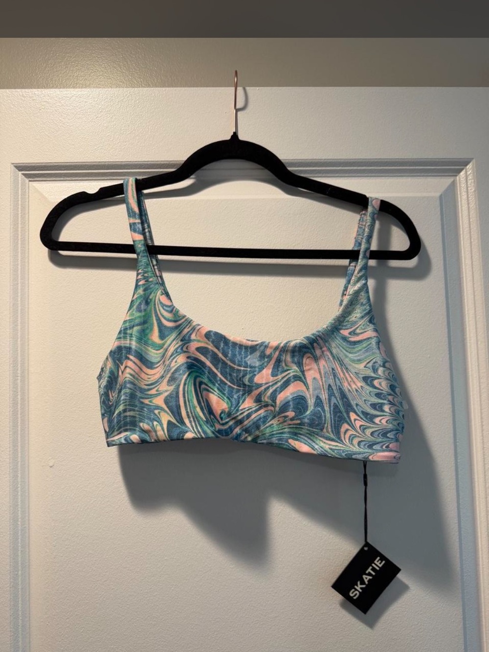 Skatie Blue & Pink Swirl Bralette Tank